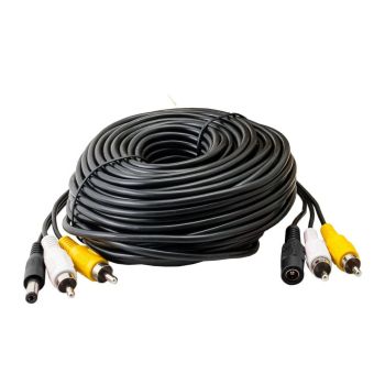 40 Metre 3 Way Cable for CCTV with Power Audio Video RCA Connectors
