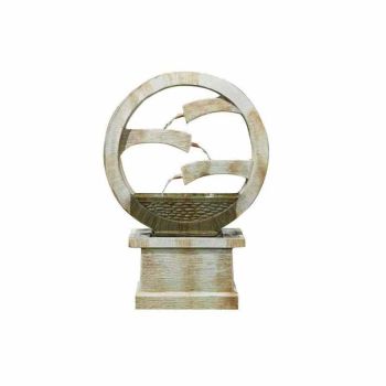 Tranquil Spills LEDs Water Feature GRC 100 x100 x 30 cm - Brown Rustic