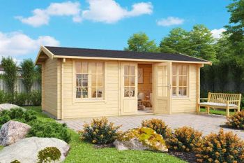 Pembrokeshire 53-Log Cabin, Wooden Garden Room, Timber Summerhouse, Home Office - L540 x W345.8 x H239.4 cm
