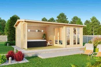 Torquay 44-Log Cabin, Wooden Garden Room, Timber Summerhouse, Home Office - L615 x W434.8 x H245.1 cm