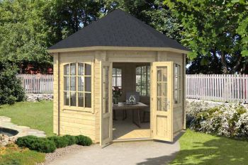 Jamaica-Log Cabin, Wooden Garden Room, Timber Summerhouse, Home Office - L389.4 x W389.4 x H345.4 cm