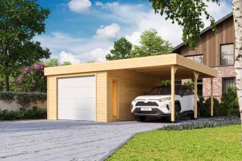 Bahamas + wooden door-Log Cabin, Wooden Garden Room, Timber Summerhouse, Home Office - L680 x W560 x H250.8 cm