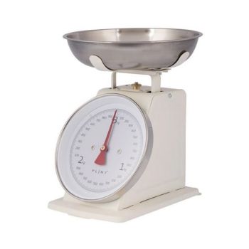 Weighing Scales - Metal/Stainless Steel/Acrylic - L21 x W14 x H25.5 cm - Cream