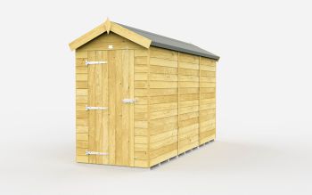 4 x 11 Feet Apex Shed - Single Door Without Windows - Wood - L329 x W118 x H217 cm