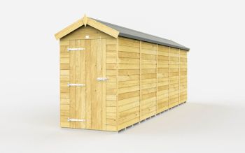 4 x 19 Feet Apex Shed - Single Door Without Windows - Wood - L560 x W118 x H217 cm