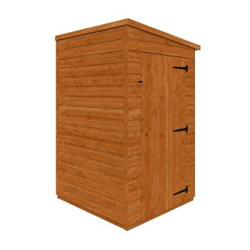 4 x 4 Feet Flex Pent Windowless 12mm Flex - Solid Wood/Softwood/Pine - L123.8 x W115 x H203 cm - Burnt Orange