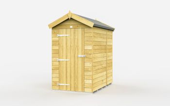 4 x 5 Feet Apex Shed - Single Door Without Windows - Wood - L158 x W118 x H217 cm