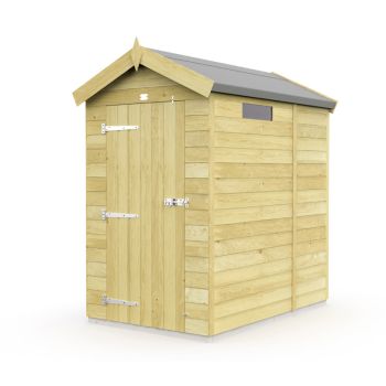 4 x 5 Feet Apex Security Shed - Single Door - Wood - L158 x W118 x H217 cm