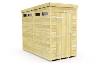 4 x 8 Feet Pent Security Shed - Single Door - Wood - L231 x W127 x H201 cm