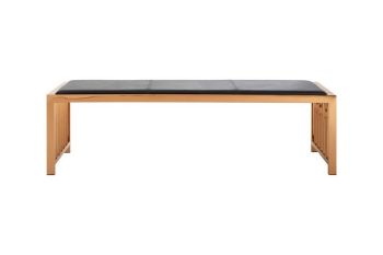 Novara Bench - Metal/Wood - L40 x W150 x H40 cm - Rose Gold