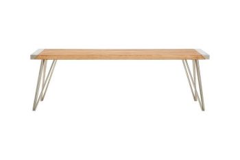 Nandri Teak Bench - Metal/Wood - L35 x W140 x H45 cm - Natural