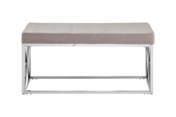 Allure Mink Tufted Bench - Metal - L44 x W97 x H46 cm