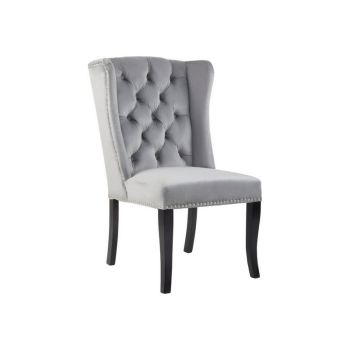 Kensington Townhouse Grey Velvet Dining Chair - Wood/Textile/Synthetic - L70 x W64 x H105 cm - Grey