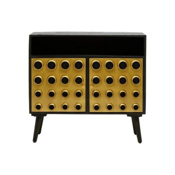Arti Two Drawer Sideboard - Wood - L35 x W87.5 x H83 cm - Gold/Brown
