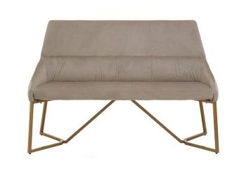 Vieste Mink Velvet Bench - Metal/Wood/Textile - L68 x W140 x H94 cm