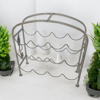 12 Bottle Wine Holder - Cast Iron - L15 x W40 x H40 cm - Cream