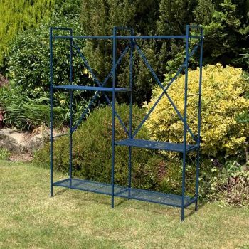 Shelf Unit - Metal - L30 x W120 x H141 cm - Blue