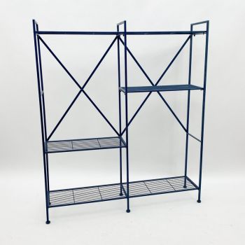 Shelf Unit - Metal - L30 x W120 x H141 cm - Blue