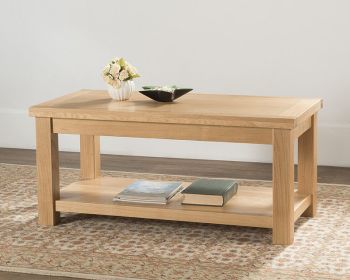 Sienna Large Coffee Table with Shelf - D55 x W111 x H45.5 cm - Oak