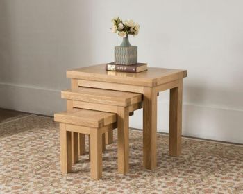 Sienna Nest of 3 Tables - D38 x W58 x H50 cm - Oak