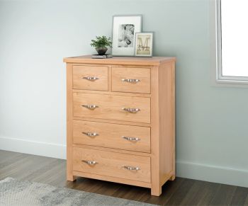 Sienna 2 Over 3 Chest of Drawers - D47 x W95 x H120 cm - Oak