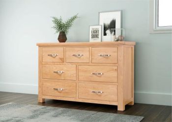 Sienna 3 Over 4 Chest of Drawers - D47 x W130 x H85 cm - Oak