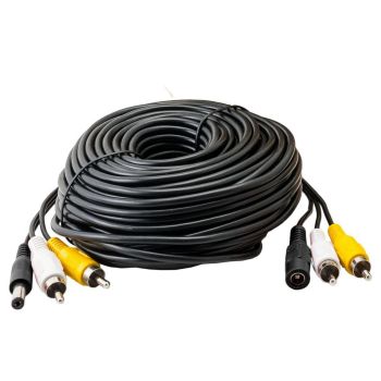 5 Metre 3 Way Cable for CCTV with Power Audio Video RCA Connectors