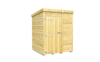 5 x 5 Feet Pent Shed - Single Door Without Windows - Wood - L147 x W158 x H201 cm