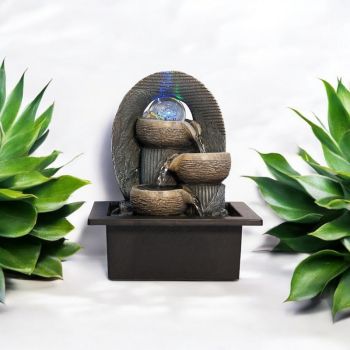 Table-Top Water Fountain - L18 x W21 x H25 cm - Grey
