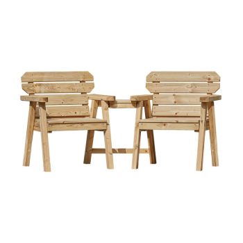 Hampton Companion Seat Garden Chair - Timber - L8.5 x W18.5 x H8.8 cm - Natural