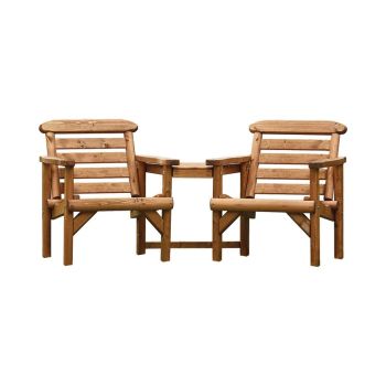 Thornton Rustic Alcove Seat Garden Chair - Timber - L8.5 x W18.3 x H8.6 cm - Natural
