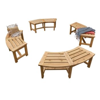 Appleton Curved Bench - Timber - L5.9 x W14.85 x H4.9 cm - Natural