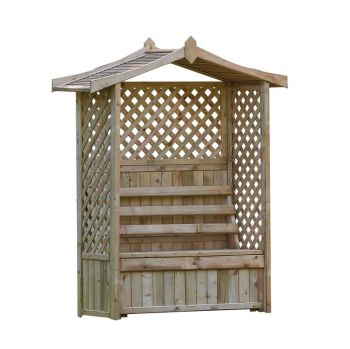 Tansley Seated Arbour - Timber - L5.5 x W12.7 x H20 cm - Natural