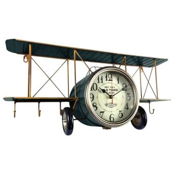 Aeroplane Table Clock - L28 x W18 x H64 cm