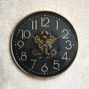 Round Gear Wall Clock - L7 x W60 x H60 cm