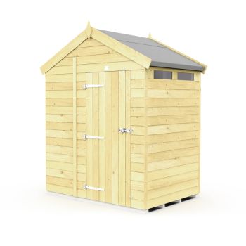 6 x 4 Feet Apex Security Shed - Single Door - Wood - L127 x W175 x H217 cm