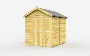 6 x 8 Feet Apex Shed - Double Door Without Windows - Wood - L243 x W175 x H217 cm