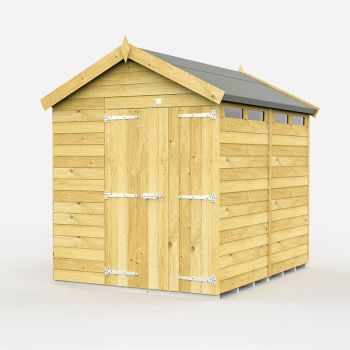 6 x 8 Feet Apex Security Shed - Double Door - Wood - L243 x W175 x H217 cm