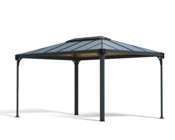 Martinique 4300 Garden Gazebo Grey Bronze - Polycarbonate - L430 x W295.5 x H274.5 cm - Grey