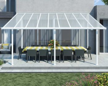 Patio Cover Sierra 3X5.46 Clear - Polycarbonate - L555 x W299 x H305 - White