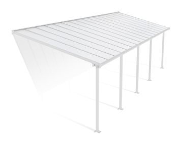 Patio Cover Olympia 3 x 9.71 Clear - Polycarbonate - L980 x W300 x H305 cm - White