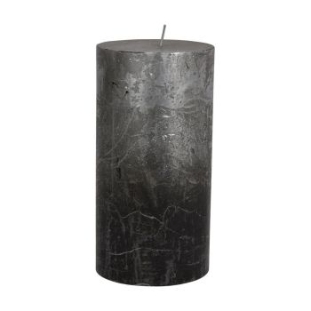 Ombre Pillar Candle - Paraffin - L10 x W10 x H20 cm - Silver/Black