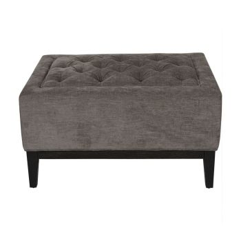 Theodore Buttoned Stool - Wood/Foam/Poly/Metal - L61 x W81 x H48 cm - Grey