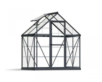 Greenhouse Harmony 6 x 4 - Polycarbonate - L126 x W185 x H208 cm - Grey