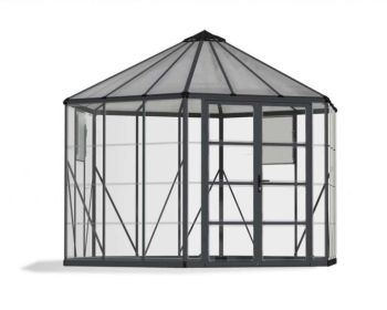 Greenhouse Oasis Hexagonal 12 Feet - Polycarbonate - L362.8 x W316 x H289 cm - Grey