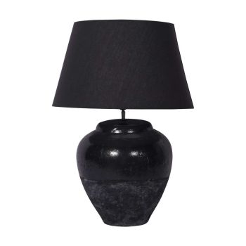 Skyline Table Lamp With Shade Large - Terracotta/Linen - L50 x W50 x H71.5 cm - Black