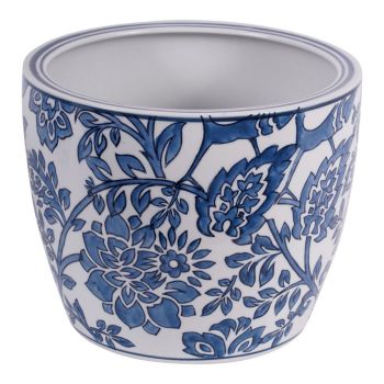 Laura Ashley Adain Planter Medium - Porcelain - L20.5 x W20.5 x H19 cm - Blue