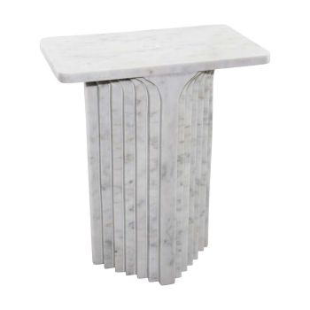 Ravello Side Table - Marble - L26 x W42 x H50 cm - White