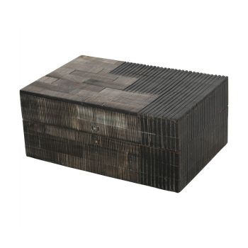 Hanson Inlay Storage Box Small - Horn - L10 x W15.2 x H6.4 cm - Grey/Black
