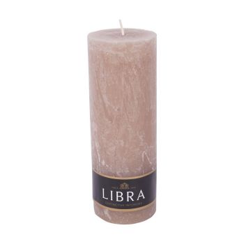 Rustica Pillar Candle - Paraffin Wax - L7 x W7 x H19 cm - Taupe